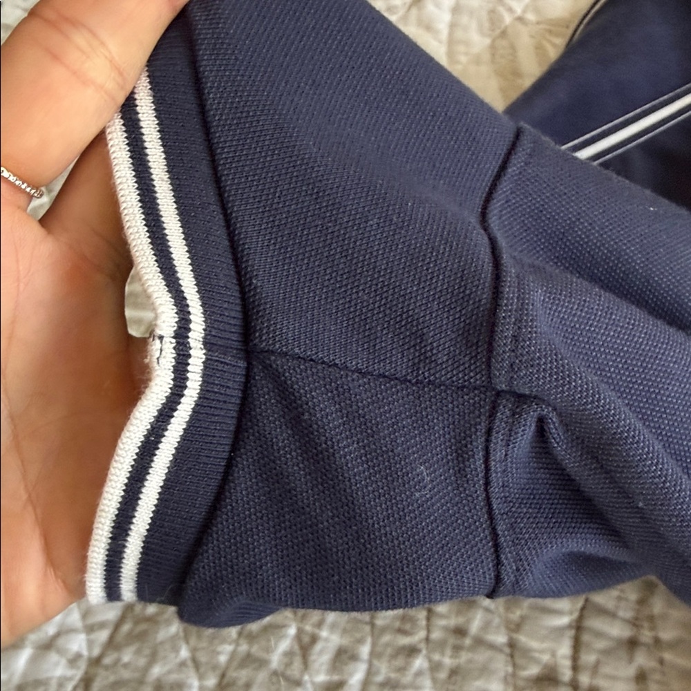 Tory Burch Navy Polo Shirt with White Trim - Picture 5 of 6